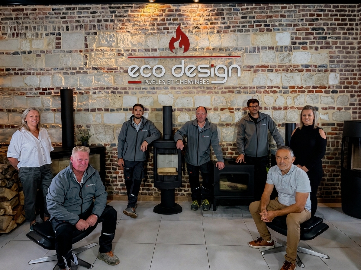 L'équipe Eco Design dans le showroom de Neuville-Saint-Rémy